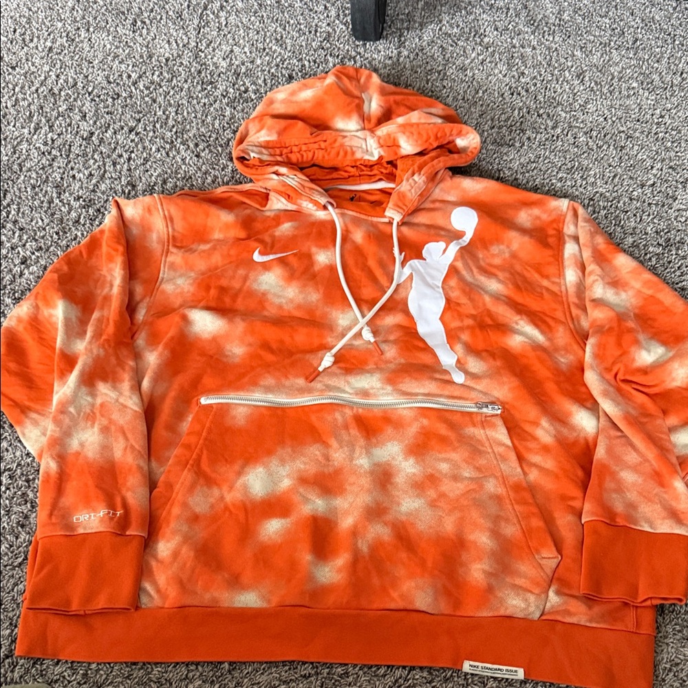 Nike Orange and White Hoodie